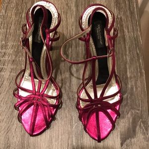 Dolce & Gabbana Metallic Leather Sandals